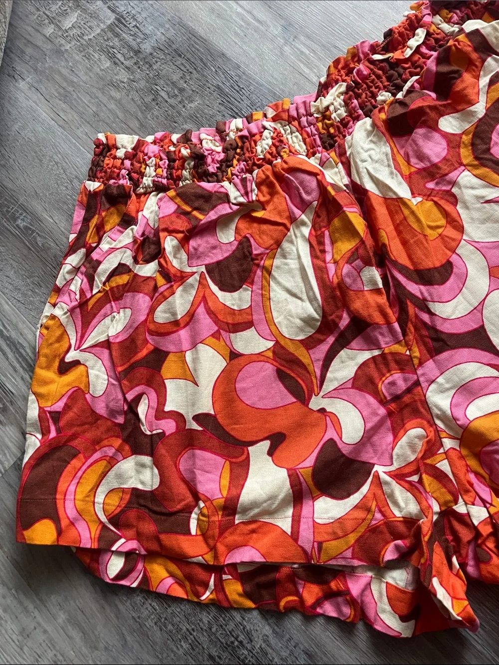 Ava & Viv Retro Floral Shorts in Pink, Orange & Cream
